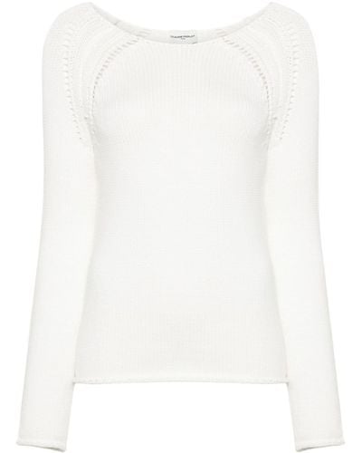 Claudie Pierlot Round-neck Chunky-knit Sweater - White