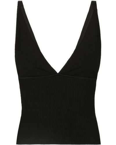 Dolce & Gabbana Ribbed-knit Cropped Tank Top - Black