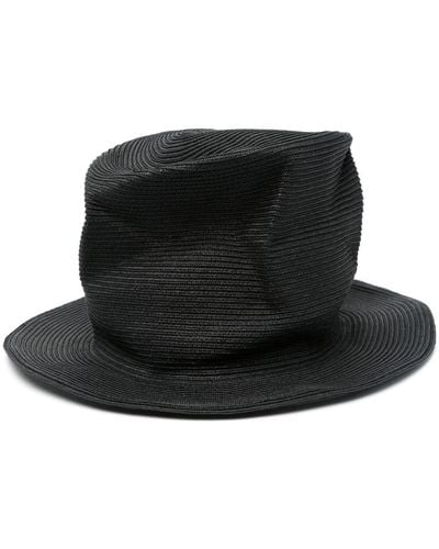 Yohji Yamamoto Sombrero con diseño entretejido - Negro