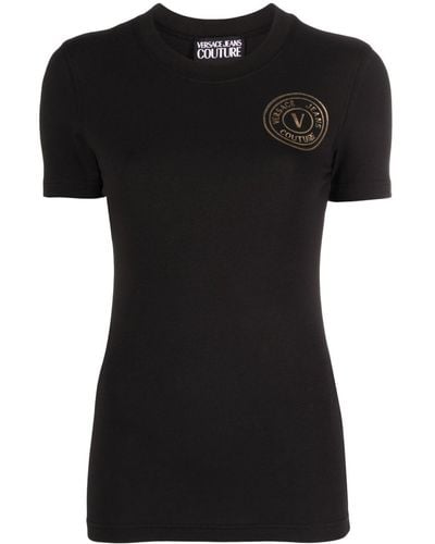 Versace T-shirt Met Logoprint - Zwart