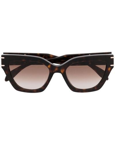 Alexander McQueen Gafas de sol cat eye con logo grabado - Negro
