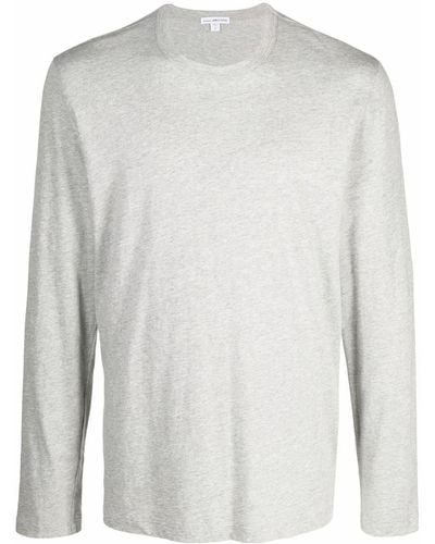 James Perse T-shirt Met Melange-effect - Grijs