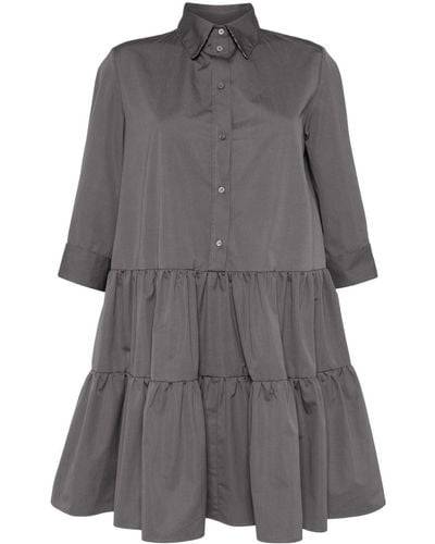 Fabiana Filippi Tiered-skirt Cotton Dress - Grey