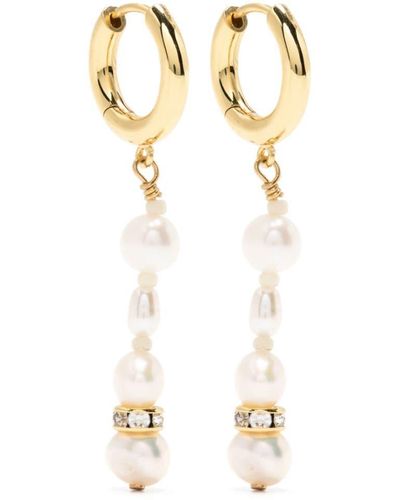Anni Lu Pearl Hoop Earrings - White