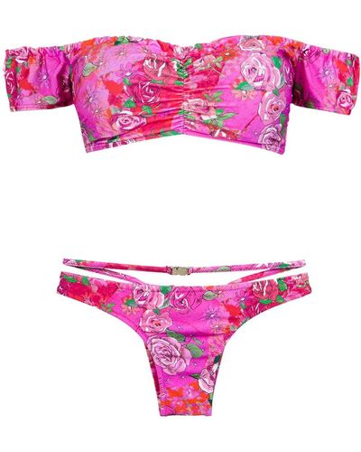 Amir Slama Off The Shoulder Bikini Set - Pink