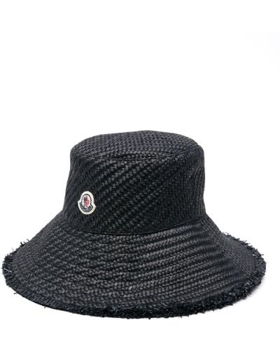 Moncler Logo-appliqué Interwoven Bucket Hat - Black