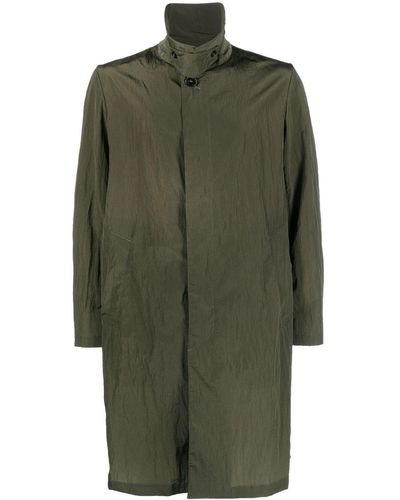 Mackintosh Pointed-collar Single-breasted Coat - Green