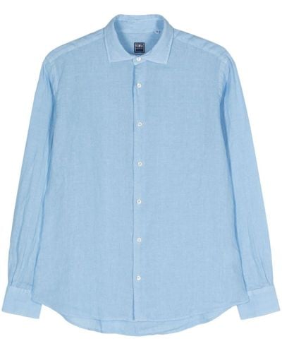 Fedeli Nick Linen Shirt - Blue