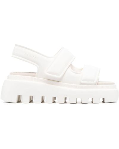 Vic Matié Touch-strap Leather Sandals - White