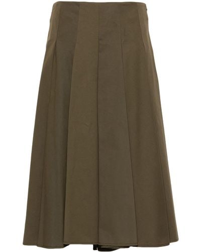 Semicouture Gabardine-weave midi skirt - Grün