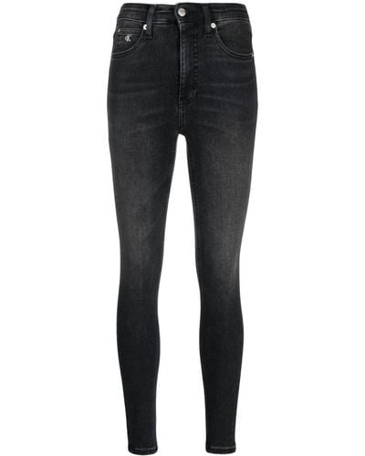 Calvin Klein Skinny-Jeans mit hohem Bund - Schwarz