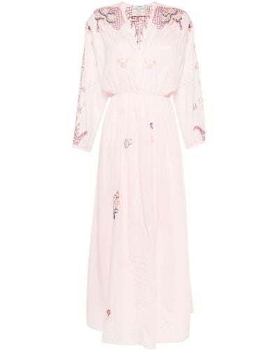 Forte Forte Robe longue à broderies - Rose