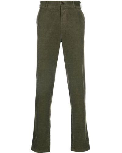 Canali Pantalones chinos slim de talle medio - Verde