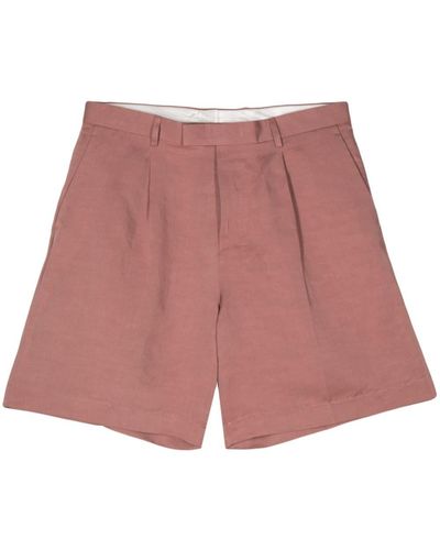 Lardini Slub-texture Bermuda Shorts - Red