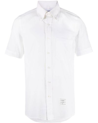 Thom Browne Short-sleeve cotton shirt - Blanco