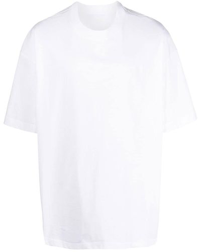 Vetements T-shirt en coton à coutures apparentes - Blanc