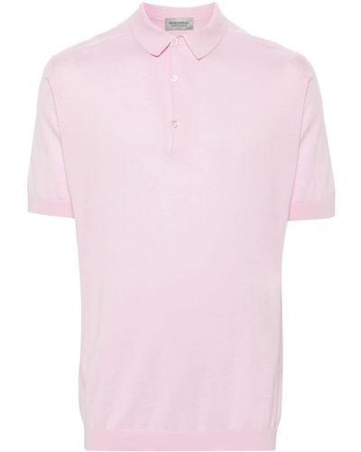 John Smedley Adrian Cotton Polo Shirt - Pink