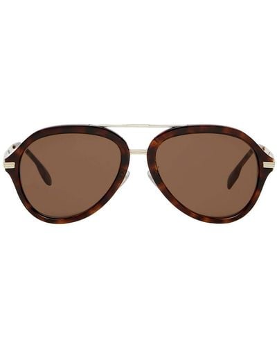 Burberry Tortoiseshell Pilot Sunglasses - Brown