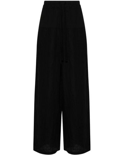 Thom Krom Chambray Linen Wide Trousers - Black