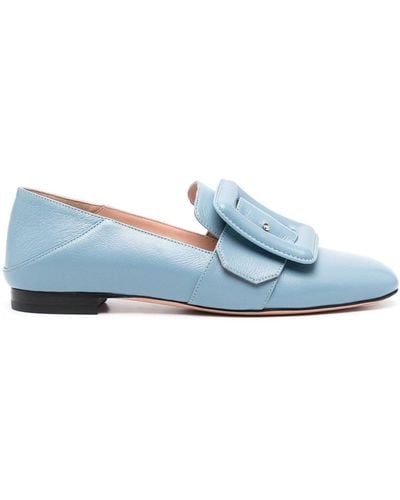 Bally Janelle Buckle Loafers - Blue