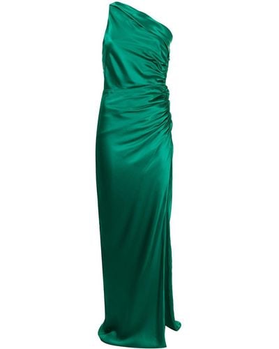 Michelle Mason Vestido de fiesta asimétrico con detalle fruncido - Verde
