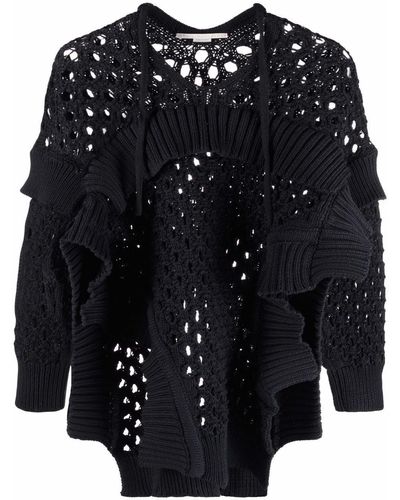 Stella McCartney Open-knit Rib-trim Jumper - Black