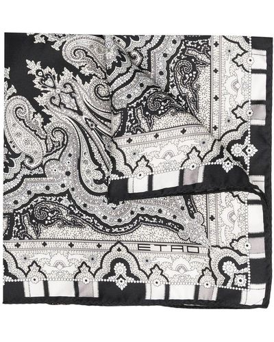 Etro Paisley-print Silk Pocket Square - Black