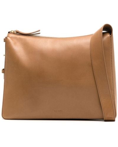 Yu Mei Leather Tote Bag - Brown