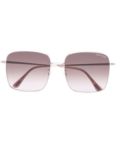 Tom Ford Gafas de sol oversize con montura cuadrada - Rosa