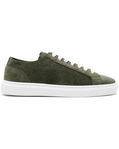 Doucal's Chain-detailed Suede Trainers - Green