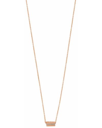 Ginette NY 18kt Rose Gold Mini Straw On Chain Necklace - Metallic
