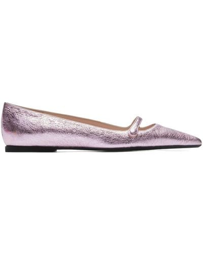 N°21 Metallic Leather Ballerina Shoes - Pink