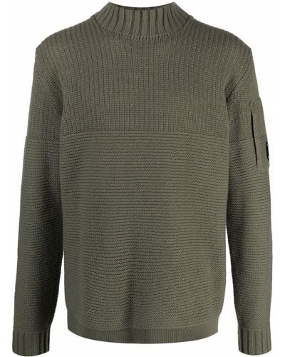 C.P. Company Turtle Neck Ribbed Sweater - Green