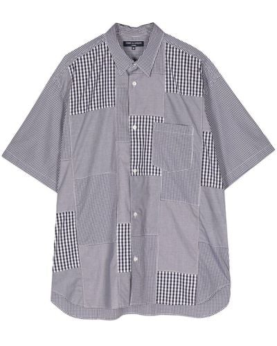 Comme des Garçons Check-pattern Short-sleeve Cotton Shirt - Purple