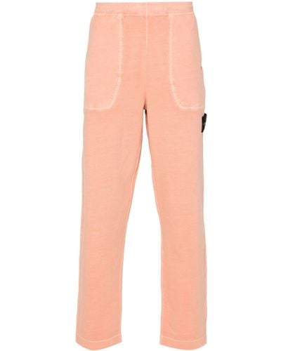 Stone Island Compass-badge Tapered Pants - Pink