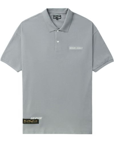 Izzue Logo-print Cotton Polo Shirt - Grey