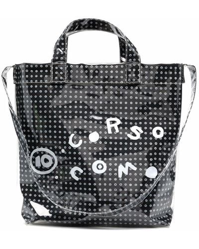 10 Corso Como Coated Logo-print Tote Bag - Black