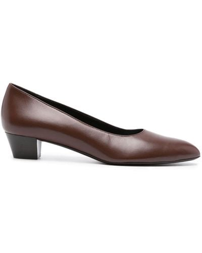 The Row Luisa 35mm Leather Court Shoes - Brown