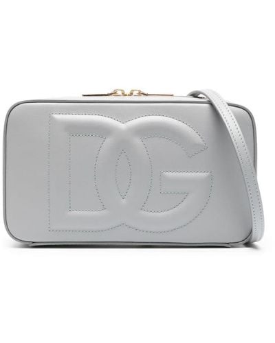 Dolce & Gabbana Dg Logo-embossed Leather Crossbody Bag - Grey