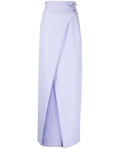 Genny Front-slit Straight Skirt - White