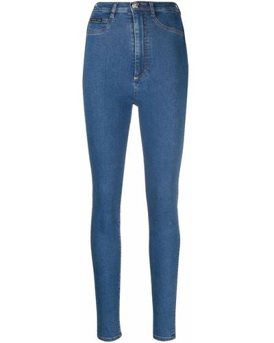 Philipp Plein High-waist jegging Jeans - Blue