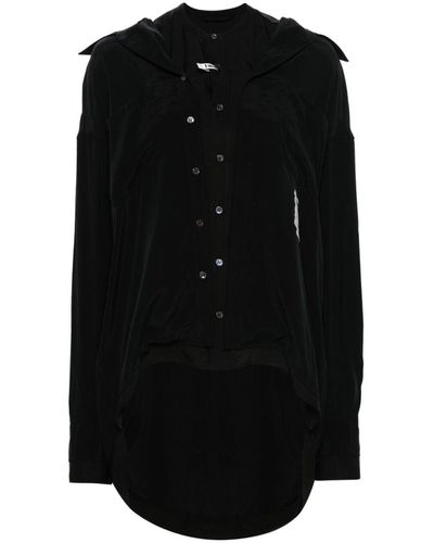 Maison Mihara Yasuhiro scarf-detail polka-dot shirt - Black