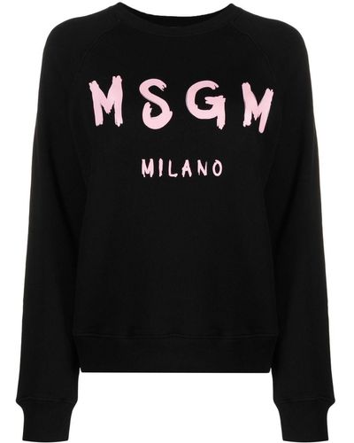 トップス レア☆MSGM モックネック スウェット ブラック レッド 20aw
