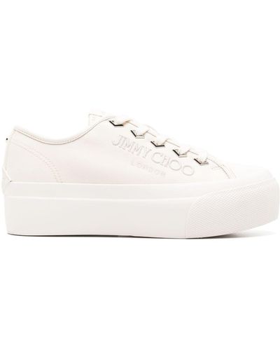 Jimmy Choo Palma Maxi Flatform Sneakers - White