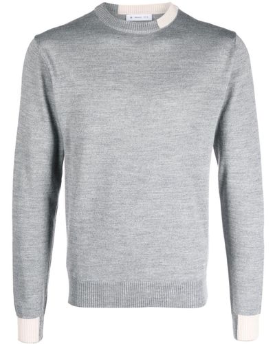 Manuel Ritz Logo-embroidered Two-tone Detail Jumper - Grey