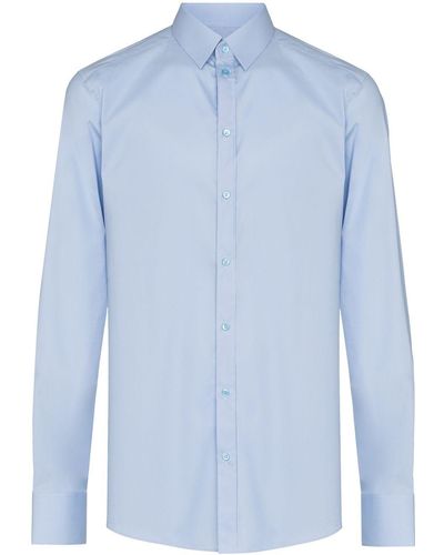 Dolce & Gabbana Geplooid Overhemd - Blauw