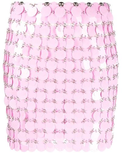 Rabanne Minirock aus Kettengeflecht - Pink