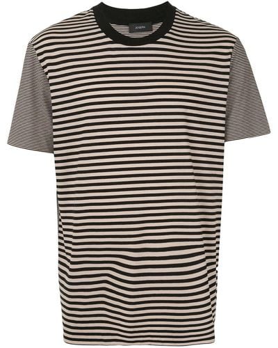JOSEPH Striped Cotton T-shirt - Black