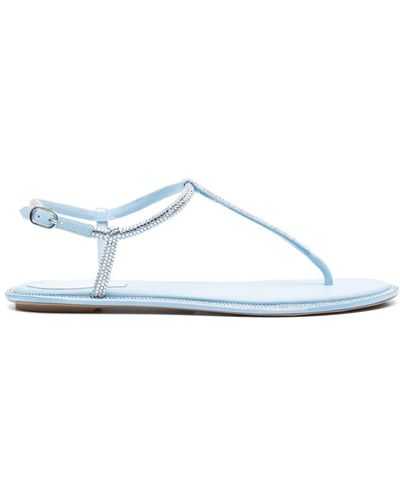 Rene Caovilla Diana Crystal-embellished Flat Sandals - White