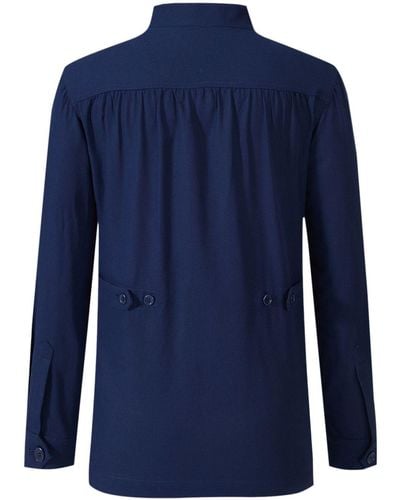 Shanghai Tang Button-up Cotton Jacket - Blue